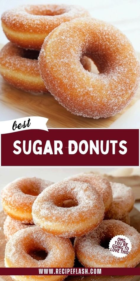 Want to impress your family with a delicious breakfast? Try the Perfect Sugar Donuts Recipe for soft, sweet donuts that are a morning favorite! These treats are perfect for any occasion. Save this recipe to ensure you never miss out on this delightful breakfast idea! Sugar Donuts Recipe, Donuts At Home, Sugar Donut, Donuts Recipe, Homemade Donuts, Breakfast Idea, Donut Recipes, Breakfast Treats, Sweet Treat