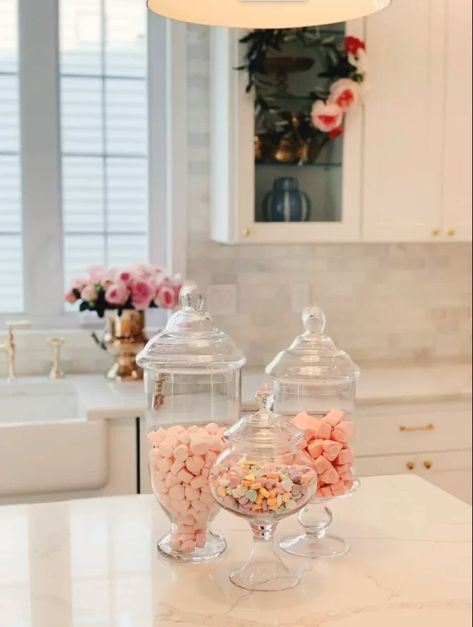 Apothecary Jars Decor, Kitchen Decoration Ideas, Valentine's Day Decorations, Heart Shaped Wreaths, Valentine Candy, Valentine Wreath, Kitchen Decoration, Apothecary Jars, Valentines Day Decorations