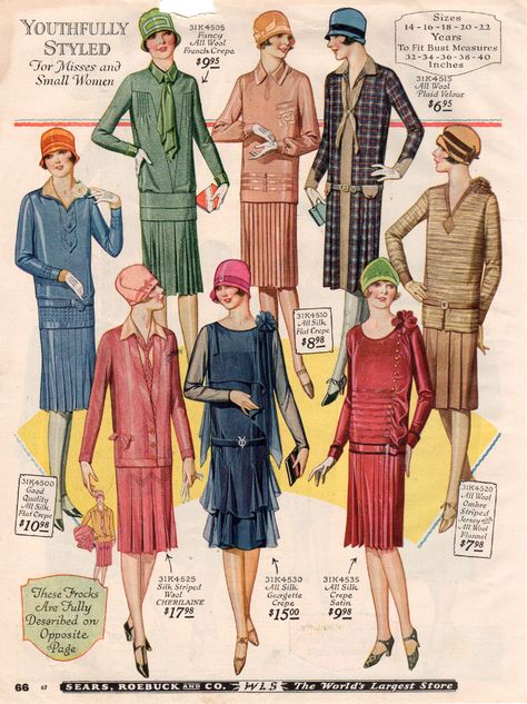 1927 Sears advert 20’s Fashion, Fashion Evolution, 1920s Women, 1920s Outfits, 1920 Fashion, Louise Brooks, 20th Century Fashion, Evolution Of Fashion, 20s Fashion