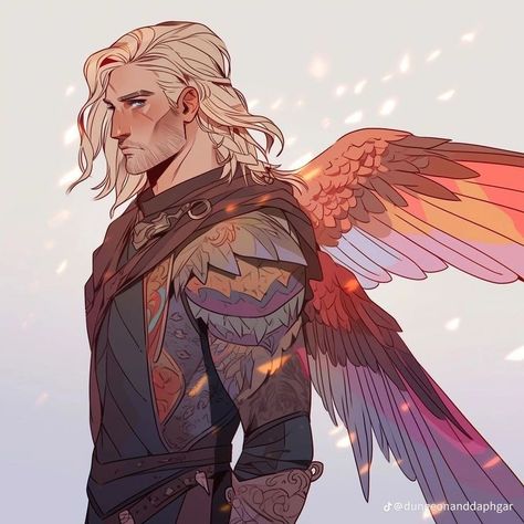 Scourge Aasimar Male, Aasimar Dnd Art, Variant Aasimar, Fallen Aasimar Male, Aasimar Ranger, Aasimar Art, Warrior Character Design Male, Aasimar Character Design, Aasimar Male