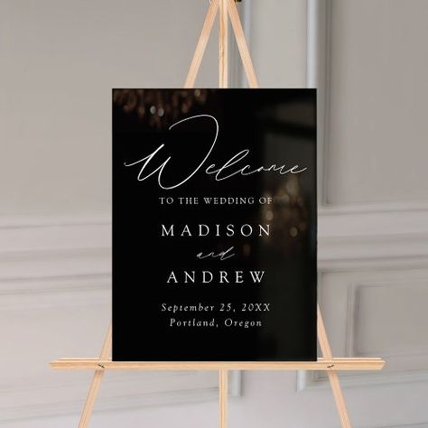 $68.6 | Modern Elegant Script Black Wedding Welcome - acrylic wedding welcome signs, elegant wedding welcome signs, calligraphy, welcome to our wedding, wedding decor, modern wedding welcome signs, wedding welcome decor, rehearsal dinner welcome sign, reception, minimalist Elegant Wedding Signs, Welcome Acrylic Sign, Modern Elegance Wedding, Acrylic Wedding Sign, Elegance Wedding, Wedding Venue Decorations, Wedding Posters, Calligraphy Script, Wedding Location