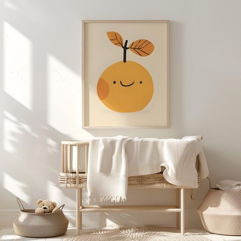 Bring a burst of sunshine to your baby's nursery with this adorable orange poster! 🍊☀️ Perfect for moms who love playful, fruit-themed decor, this cheerful orange brings warmth and joy to your little one's space. With its bright colors and happy expression, it's an ideal choice for a fruit-inspired nursery, adding a fun and lively touch to any room. ✨ Perfect For: Expectant mothers decorating a colorful and playful nursery Parents who love fruit-themed, fun wall art for their baby's room Anyone Room Decor Orange, Playful Nursery, Orange Nursery, Orange Illustration, Happy Expression, Orange Poster, Fun Fruit, Illustration Colorful, Kids Print