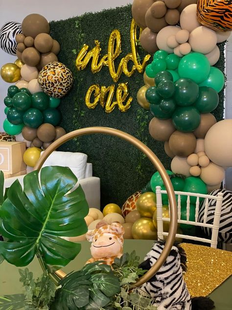 Safari Balloon Arch, Safari Balloon Garland, Dark Green Balloons, Party Balloon Arch, Wild Theme, Safari Balloon, Safari Party Decorations, Jungle Balloons, Jungle Thema