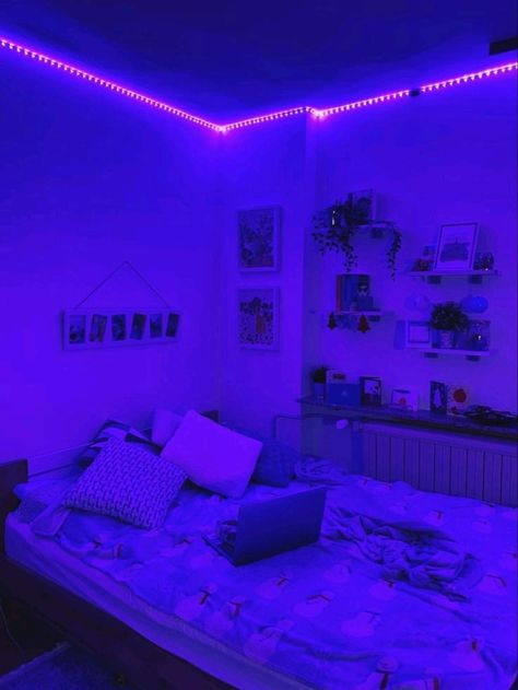 Led Room Lighting, Purple Room, Bilik Idaman, Led Lighting Bedroom, Big Bedrooms, Neon Room, Purple Rooms, Pinterest Room Decor, Bilik Tidur