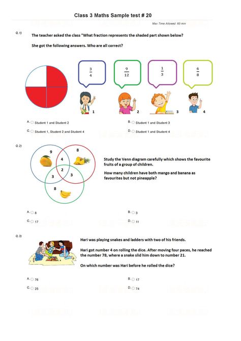 Hot Questions, Class 3 Maths, Olympiad Exam, Math Olympiad, Online Mock Test, Fractions Decimals, Previous Year Question Paper, Math Printables, Sample Paper