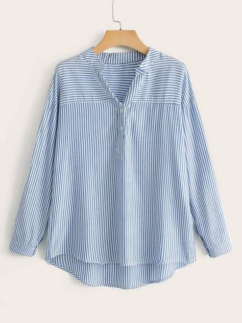 Cotton Tops For Jeans, Dip Hem Blouse, Shop Dresses Online, Cotton Shirts Women, Women Blouses Fashion, Everyday Clothing, Fancy Tops, Casual Hijab, Fashion Tops Blouse