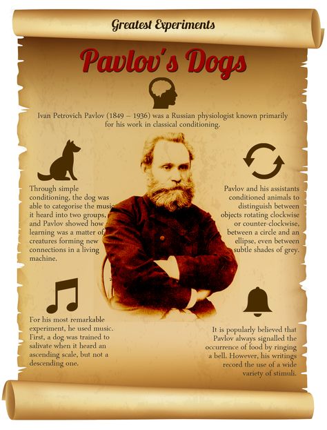 Ivan Petrovich Pavlov was a Russian physiologist known primarily for his work in classical conditioning. Read about Pavlov's famous experiments with dogs at  http://www.experimentor4u.net/how-hungry-dogs-helped-us-understand-our-brains-great-experiments/. Ivan Pavlov Classical Conditioning, Classical Conditioning, Education Psychology, John Boyne, Margaret Mead, Psychology Notes, John Locke, Dog Help, Dark Academia Aesthetic