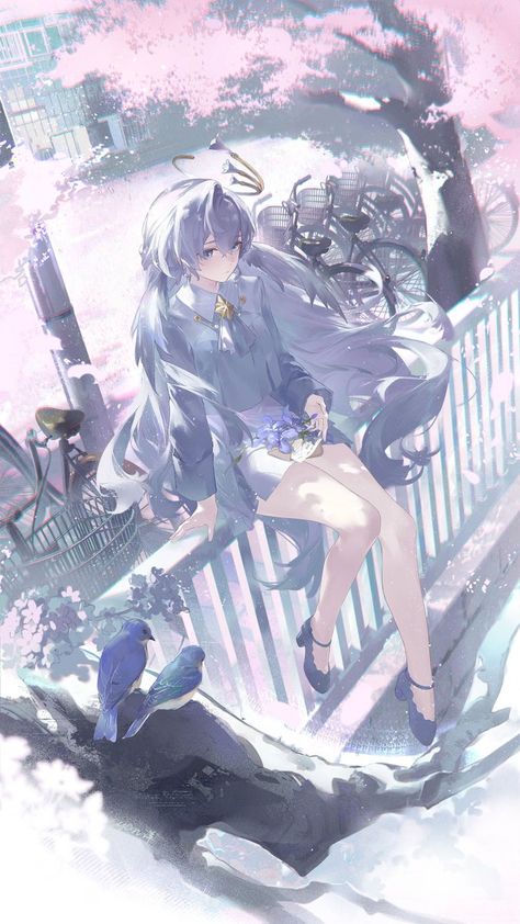 Blue Veil, Honkai Star Rail, Big Bird, Star Rail, White Aesthetic, Her Music, Anime Artwork, Silver Hair, A Song