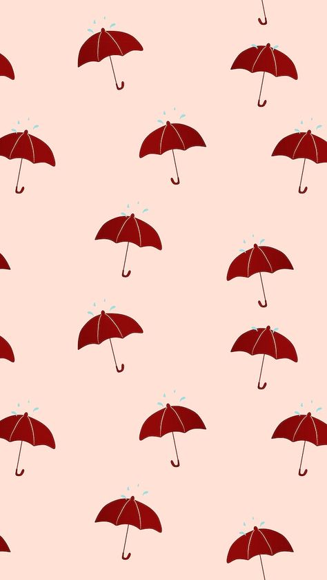 Umbrella mobile wallpaper, cute pink pattern psd | free image by rawpixel.com / Baifern Pink Red Wallpaper, Umbrella Wallpaper, Insta Backgrounds, Season Background, Umbrella Pattern, Cute Umbrella, Music Sketch, Blue Background Wallpapers, Cute Umbrellas