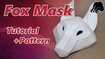 Kitsune Mask Tutorial and Pattern by Kazulgfox Kitsune Mask Template, Fox Mask Template, Fox Mask Diy, Fursuit Tutorial, Cardboard Mask, Carton Diy, Foam Armor, Kitsune Mask, Wolf Mask