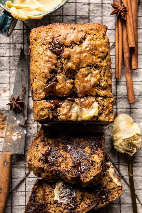 Chai Banana Bread, Chai Spice Mix, Half Baked Harvest Recipes, Chocolate Chip Banana, Harvest Recipes, Best Banana Bread, Chocolate Chip Banana Bread, Half Baked, Braised Chicken