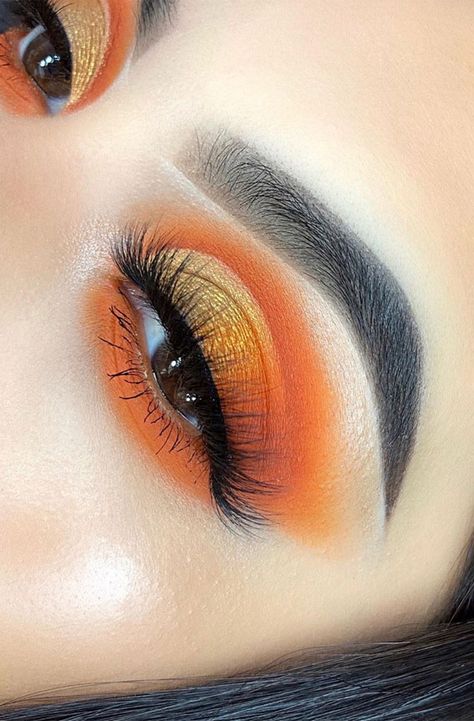 Burnt Orange Eyeshadow, Orange Eyeshadow Looks, Thanksgiving Makeup, Fall Eyeshadow, Orange Eye Makeup, Orange Eyeshadow, Orange Makeup, Make Up Inspiration, Best Eye Makeup