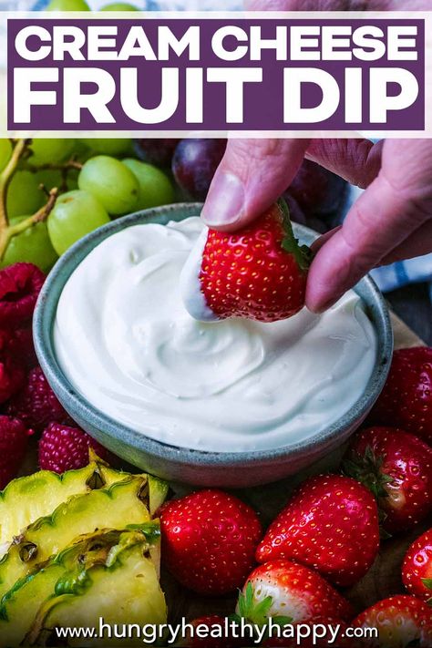 Appetizers Summer, Easy Fruit Dip, Cream Cheese Fruit Dip, Fruit Diy, Fruit Dips Recipes, Fruit Appetizers, Cream Cheese Dip, Best Comfort Food Recipes, Diy Cream