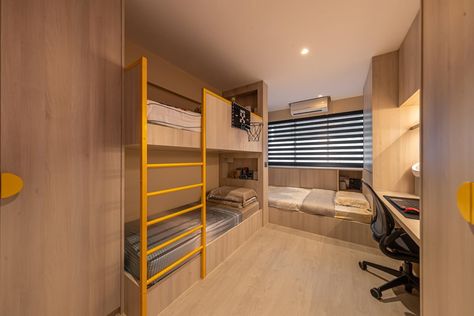 Dorm Exterior Korea, Korean School Dorm, 3 Beds Room, Dormitory Room Design, School Dorm Aesthetic, Kpop Dorm Room Shifting, Boarding School Dorm Aesthetic, Boarding School Aesthetic Dormitory, Room Ideas With Bunk Beds