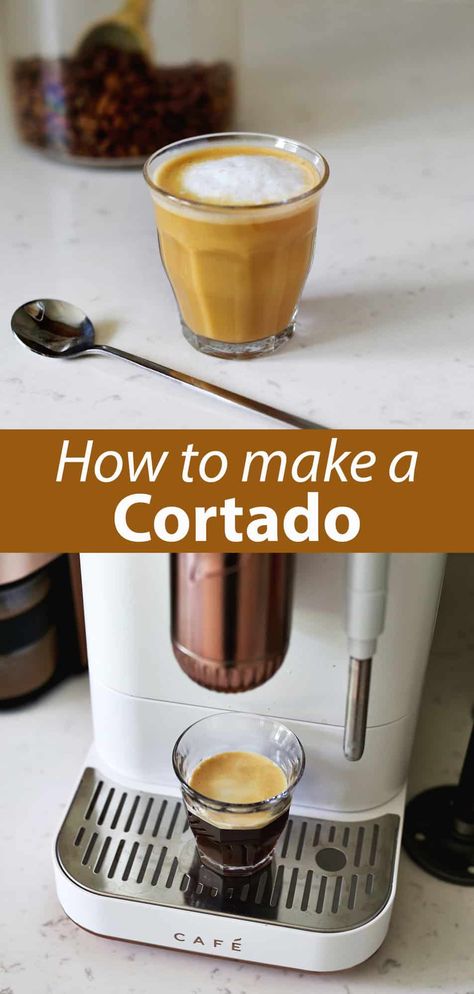 Cortado - A Beautiful Mess Cortado Coffee, Espresso Drink, Espresso At Home, Automatic Espresso Machine, Espresso Drinks, A Beautiful Mess, Milk Foam, Milk Alternatives, Frothing Milk