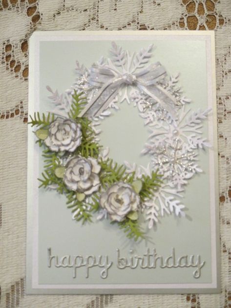 Project: Winter Birthday Card Winter Birthday Cards, Feminine Winter, Birthday Card Ideas, Flower Background Iphone, Homemade Birthday Cards, January Birthday, Birthday Cards For Women, Cardmaking And Papercraft, Winter Birthday