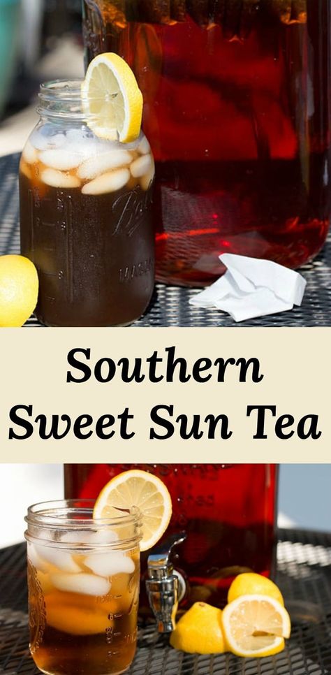 Sweet Tea is about as southern as you can get.  Southern Sweet Sun Tea is how we roll at Pear Tree Kitchen! #recipes Sun Tea Recipes, Sweet Tea Recipes, Southern Sweet Tea, Sun Tea, Iced Tea Recipes, Pear Tree, Sweet Tea, Southern Recipes, Tea Recipes