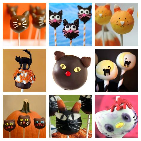 Cat Cake Pops Tutorial, Cat Cake Pops, Halloween Cake Pop Recipes, Cake Pops Tutorial, Cake Pop Recipes, Recipes For Halloween, Kitten Cake, Cat Cakes, Treats For Halloween