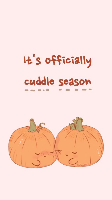 Autumn Puns, Cuddle Season, Autumn Kawaii, Autumn Pics, Secret Wallpaper, Seasonal Wallpaper, Kawaii Pumpkin, Couples Doodles, Illustration Autumn