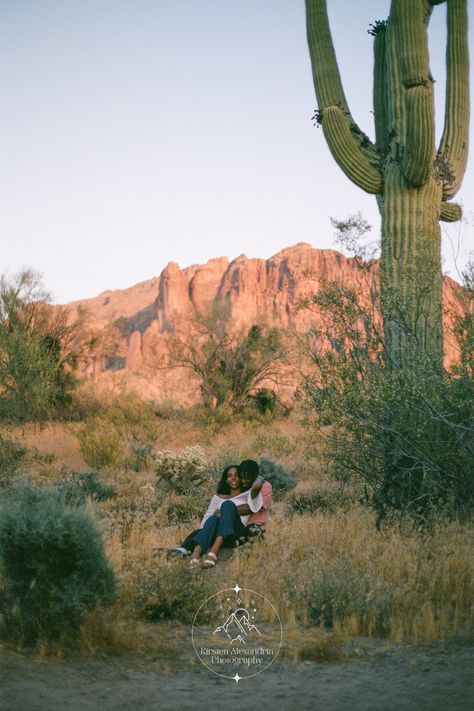 Engagement photos Phoeniz AZ | 35mm film photography couples. Hi! I'm Kirsten! I am a Wedding and Elopement photographer based out of Asheville, NC that is ready to travel to Arizona to capture your love story! Want an Arizona engagement photographer who shoots film? Look no further for black couples film photography, Phoenix engagement photos, & engagement photo locations arizona. Book me at kirstenalexandriaphotography.com Arizona Photoshoot, 35mm Film Photography, Arizona Engagement, Arizona Photography, Book Me, Asheville Wedding, Film Photography 35mm, Engagement Photo Locations, Photography Couples