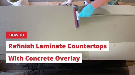 Refinish Laminate Countertops with Concrete Overlay | Direct Colors Diy Concrete Overlay Countertops, Diy Concrete Countertops Over Laminate, Concrete Overlay Countertops, Refinishing Laminate Countertops, Countertop Overlay, Hawaii Condo, Pouring Concrete Slab, Diy White Concrete Countertops, Cost Of Countertops