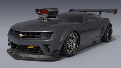 Camaro ZL1 - Turbo (DreamWorks), Cristian Dumitriu on ArtStation at https://www.artstation.com/artwork/BLqNz Widebody Camaro, Speed Hunters, Camaro Concept, Chicago Auto Show, Kurama Naruto, Chevrolet Camaro Zl1, Corvette Zr1, Turbo Car, Forza Motorsport