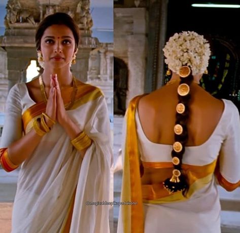 Deepika Padukone Deepika Padukone South Indian Look, Bollywood Theme Dressing Ideas, Chennai Express Deepika Padukone Outfits, Indian Cinema Theme Outfit, Meenamma Chennai Express, Bollywood Character Day In College Ideas, Bollywood Day Ideas, Chennai Express Deepika Padukone, Bollywood Looks To Recreate