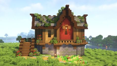 Overgrown Aesthetic, Minecraft Cottagecore House, Lush Cave, Cottagecore Minecraft, Minecraft Music, Cottagecore House, Snow Cabin, Starter House, Crop Farming