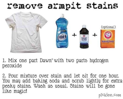 Get rid of yellow armpit stains with stuff you already have in your house. | 21 Brilliant Solutions To Life's Awkward Problems Remove Armpit Stains, Armpit Stains, Homemade Shower Cleaner, Pit Stains, Diy Cleaning Solution, Cleaner Recipes, Sweat Stains, Cleaners Homemade, Shower Cleaner