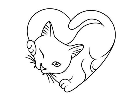 Katt Grejer, Tato Henna, Cat Obsession, Cat Tattoos, Cat Tattoo Designs, Pola Sulam, Tattoo Stencils, Cat Tattoo, Line Art Drawings