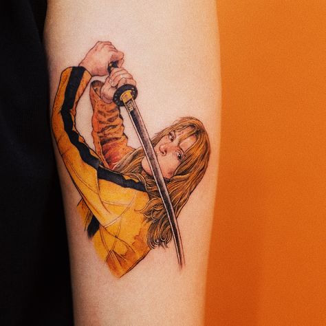 🧡KILL BILL🧡 . #soltattoo Quentin Tarantino Tattoo, Kill Bill Tattoo, Bill Tattoo, 88 Tattoo, Pleasing Aesthetic, Movie Tattoo, Tattoo Inspiration Men, Dope Tattoos For Women, Stylist Tattoos