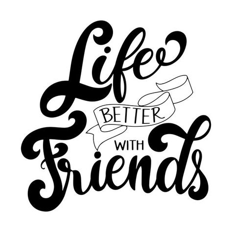 Friends Vector, Friendship Poster, Life Friends, Vector Elements, Hand Drawn Lettering, Friends Day, Friendship Day, Friendship Quotes, Logo Templates