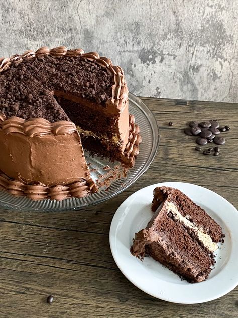 Expresso Cake, Buttermilk Frosting, Chocolate Mocha Cake, Cream Filling Recipe, Salted Caramel Cake, Mocha Cake, Crunch Cake, Chocolate Mocha, Chocolate Crunch