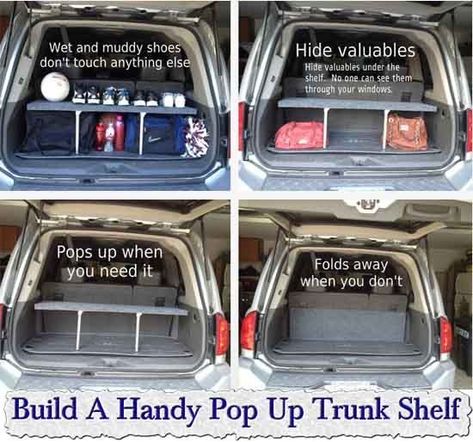 Trunk Shelf, Bil Camping, Kangoo Camper, Auto Camping, Montero Sport, Pajero Sport, Car Essentials, Car Hacks, Car Storage