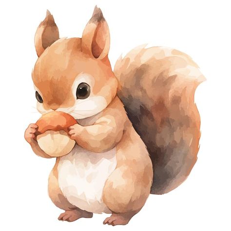 Squirrel Illustration Drawing, Cartoon Squirrel Drawing Easy, Autumn Cat Drawing, Squrriel Cute Art, Cute Squirrel Drawing, Cute Squirrel Cartoon, Drawing Squirrel, Squirrel Drawing, Squirrel Cute