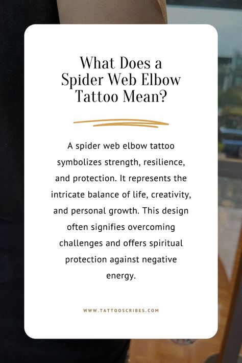 If you’re into cool tattoo designs, the spider web elbow tattoo might be the one for you! Whether you're a fan of traditional, fine line, or something girly, there are tons of ideas to explore, from bold sleeves to cute little designs with hearts or flowers. Spider web elbow tattoos look amazing on both men and women, and you can even add a spider or some red ink to make it pop! Save this pin for later to help you pick the perfect stencil and get inspired for your next ink. Web Elbow Tattoo, Elbow Tattoos For Women, Cool Tattoo Designs, Elbow Tattoo, Elbow Tattoos, Cool Tattoo, Little Designs, The Spider, Red Ink