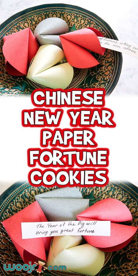 Chinese New Year Paper Fortune Cookies Paper Fortune Cookies, New Year Crafts For Kids, Chinese New Year Kids, Chinese Cookies, News Years Crafts For Kids, New Year Crafts, Chinese New Year Traditions, Cookies Kids, Chinese New Year Crafts For Kids