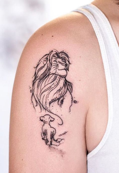 Lion King Tattoo, Tattoo Diy, King Tattoos, Cat Tattoos, Small Tattoos Simple, Disney Tattoo, Geniale Tattoos, Butterfly Tattoos, Tiny Tattoo