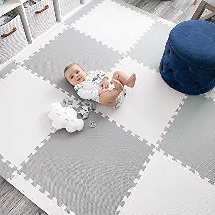 Amazon.com : Baby Play Mat Tiles Extra Large Thick Foam Floor Puzzle Mat Interlocking Playmat for Infants Toddlers Kids Babies Crawling Tummy Time 74" x 74" (Grey/White) : Baby Foam Floor Tiles, Baby Crawling Mat, Baby Floor Mat, Foam Mat Flooring, Puzzle Mat, Baby Playpen, Floor Puzzle, Baby Mat, Crawling Baby