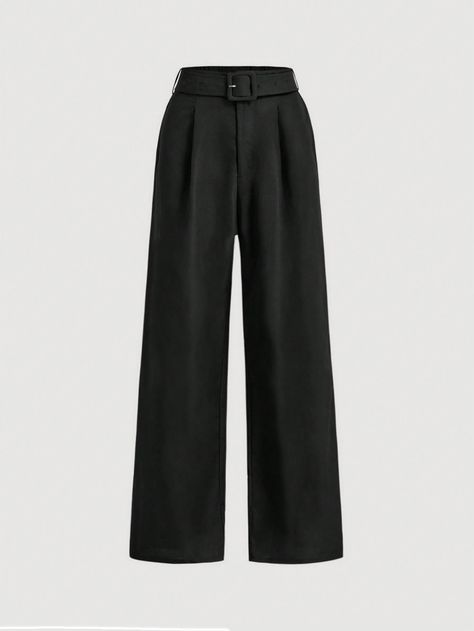 Wide Leg Straight Black Elegant Straight Pants, Autumn Women's Clothing, Women's Bottoms, Women's School Clothing, Teacher Clothing, Formal Trousers,Teacher Pants Grey    Woven Fabric  Straight Leg Non-Stretch  Women Clothing, size features are:Bust: ,Length: ,Sleeve Length: Pants For Teachers, Black School Pants, School Trousers, Formal Trousers, Black Formal Pants, Costume Noir, Fall Pants, Formal Pants, Drawstring Waist Shorts