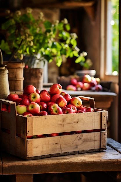 Pomme Aesthetic, French Pastries Recipes, Realistic Photos, Apple Boxes, Apple Farm, French Pastry, Down On The Farm, French Pastries, Event Food