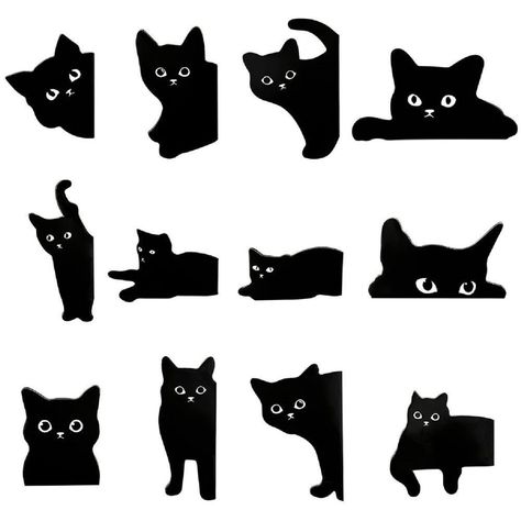 Kitty Illustrations: Clip Art Cats Delight Black Cat Art, Magnetic Bookmarks, Matisse Art, Cat Books, Page Marker, You Left, Animal Clipart, Reading Books, Sphynx