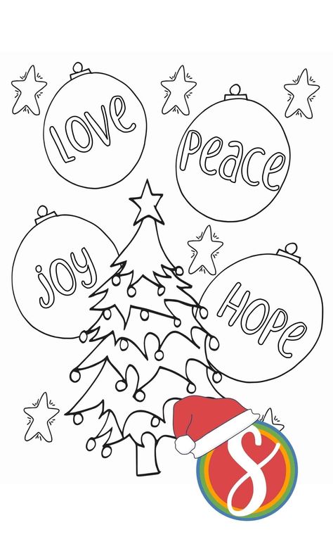 A free kids coloring page for christmas from Stevie Doodles #kidscoloring #coloringpage #coloringsheet #printablecoloringpage #coloringpageaboutchristmas #freechristmascoloringpageforkids #freekidscoloringpage Happy Birthday Jesus Coloring Page, Joy Coloring Page, Christmas Pictures To Color, Christmas Tree Coloring, Grinch Coloring Pages, Merry Christmas Coloring Pages, Different Christmas Trees, Christmas Hope, Christmas Tree Printable