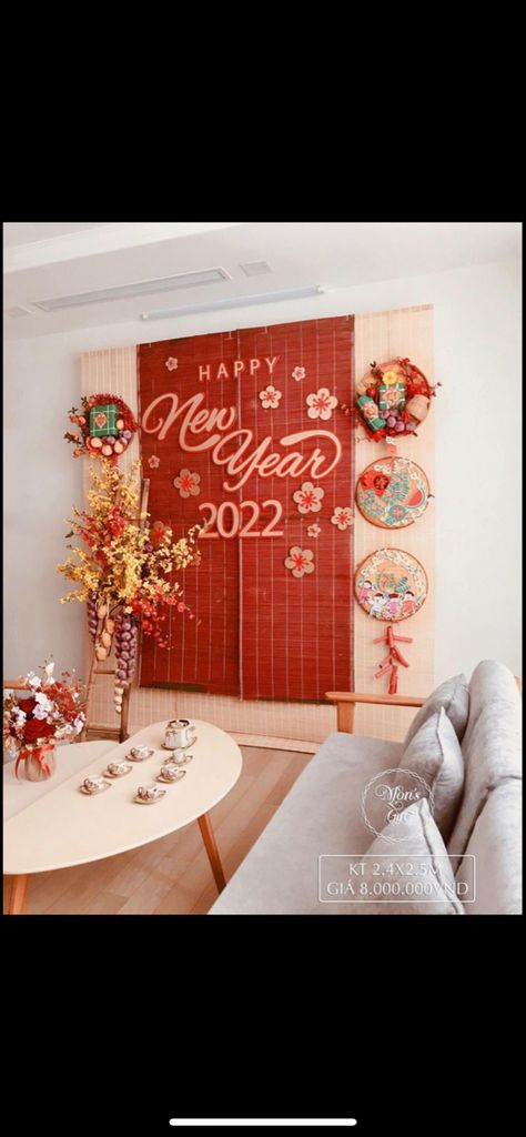 Chinese Lunar New Year Decoration, Tet Backdrop, Tet Holiday Decoration, Backdrop Tet, Lunar Decor, Decor Tet, Tet Decor, Tet Decoration, Holiday House Decor