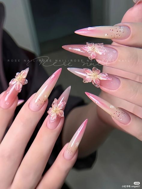 Nails With Stones, Girls Nail Designs, Airbrush Nails, Gel Nails Diy, Blush Nails, Waste Of Time, Glamorous Nails, Exotic Nails, Pretty Gel Nails