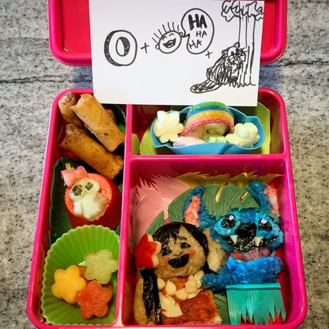 #Lilo&Stitch Theme for today’s #AlohaFriday #LunchBento #RebusPuzzle Stitch Lunch, Stitch Day 626 Food, Stitch Dinner And A Movie, Lilo And Stitch Ice Cream, Lilo And Stitch Kitchen, Rebus Puzzles, Aloha Friday, Fun Lunch, Bento Lunch