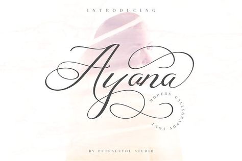 Ayana by PutraCetol Studio on @creativemarket Old Fonts, Font Maker, Romantic Fonts, Modern Calligraphy Fonts, Elegant Logo, Elegant Font, Handwritten Fonts, Wedding Diy, Calligraphy Fonts