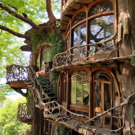 Dishfunctional Designs: Fantastical Treehouses For Growups Minecraft Magic, Unusual Houses, Fairy Life, Casa Fantasy, Treehouse Ideas, Luxury Tree Houses, Supernatural Aesthetic, Beautiful Tree Houses, Treehouse Masters