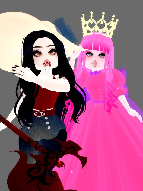 Marceline Outfits, Royal High Outfits Ideas Cheap, Marceline And Princess Bubblegum, Matching Fits, Curly Hair Videos, Aesthetic Roblox Royale High Outfits, Princess Bubblegum, Royal Outfits, Royale High