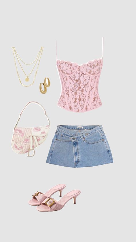 Pink Going Out Outfits, Y2k Girly Outfits, Midsummer Outfit, Ibiza Outfits, Shein Outfits, 2000s Fashion Outfits, Paris Outfits, Summer Fits, Simple Trendy Outfits